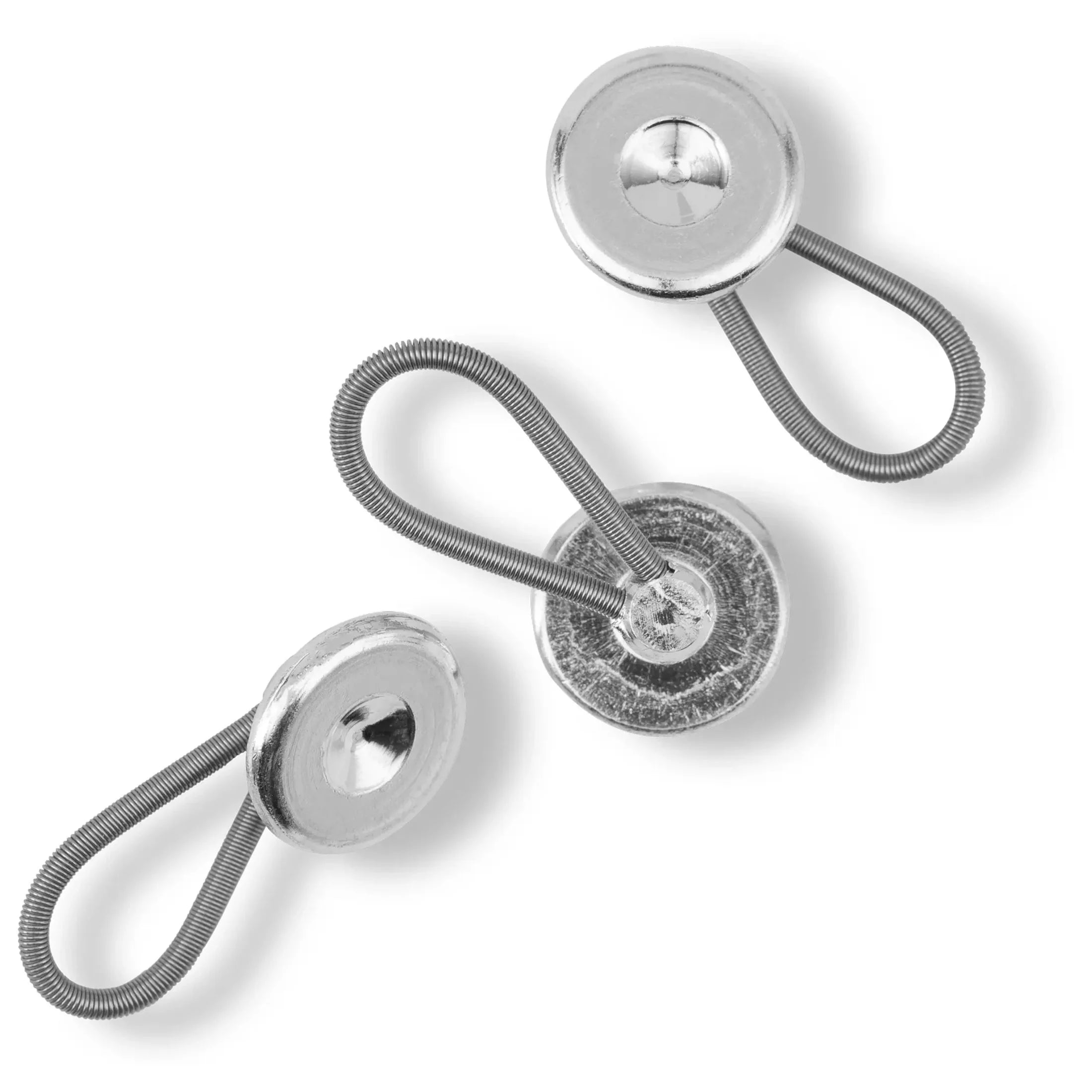 Set of 3 buttons extension 15 mm - Silver