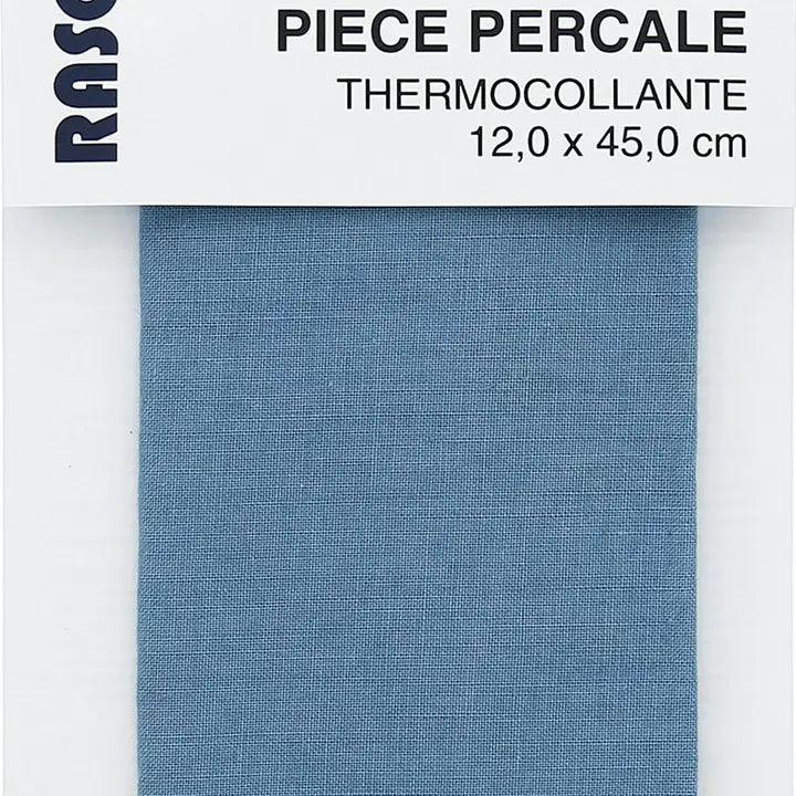 Percale thermocollante pour réparation - Bleu gris