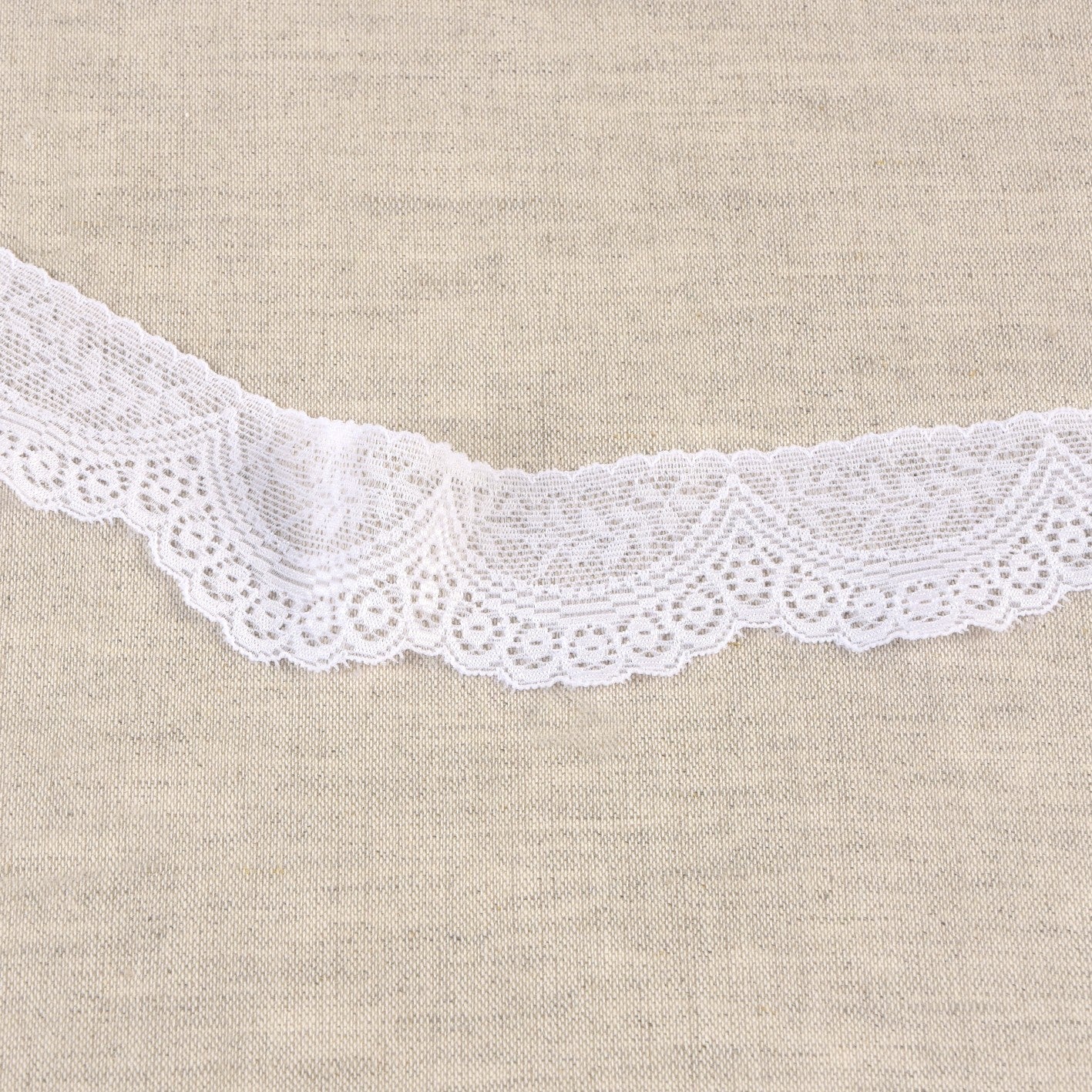 Dentelle élastique feston - Blanc