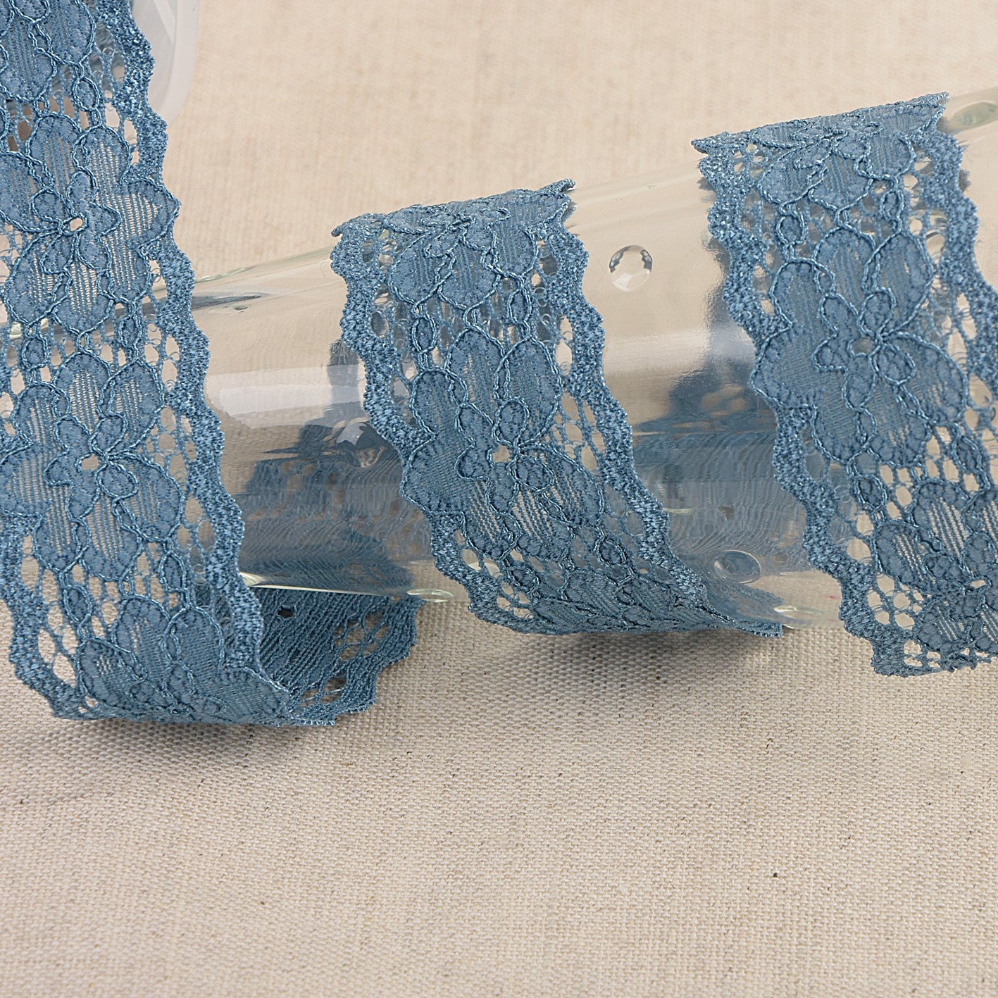 Dentelle élastique Hellébore - Bleu lavande