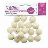 Perles en bois naturel pour macramé 20 mm