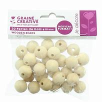 Natural wood pearls for macrame 18 mm