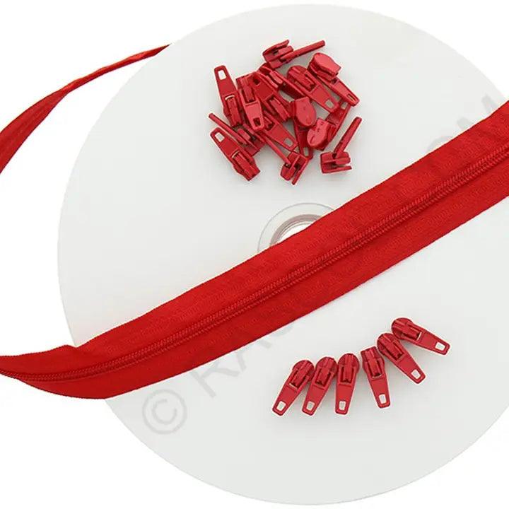 Rouleau de 10 mètres de fermeture nylon - Rouge vif