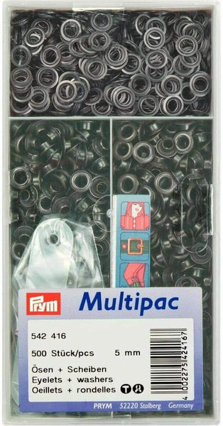 Multipac of 500 eyelets with 5 mm - black rings