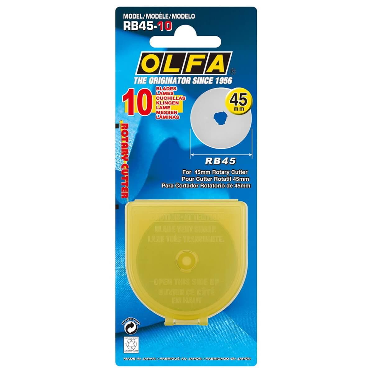 10 lames de rechange pour cutter Olfa - 45 mm