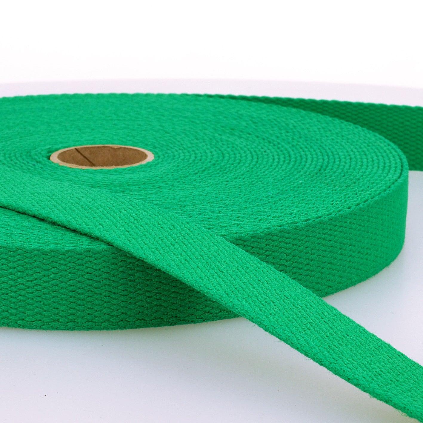 Cotton strap for bags - emerald green