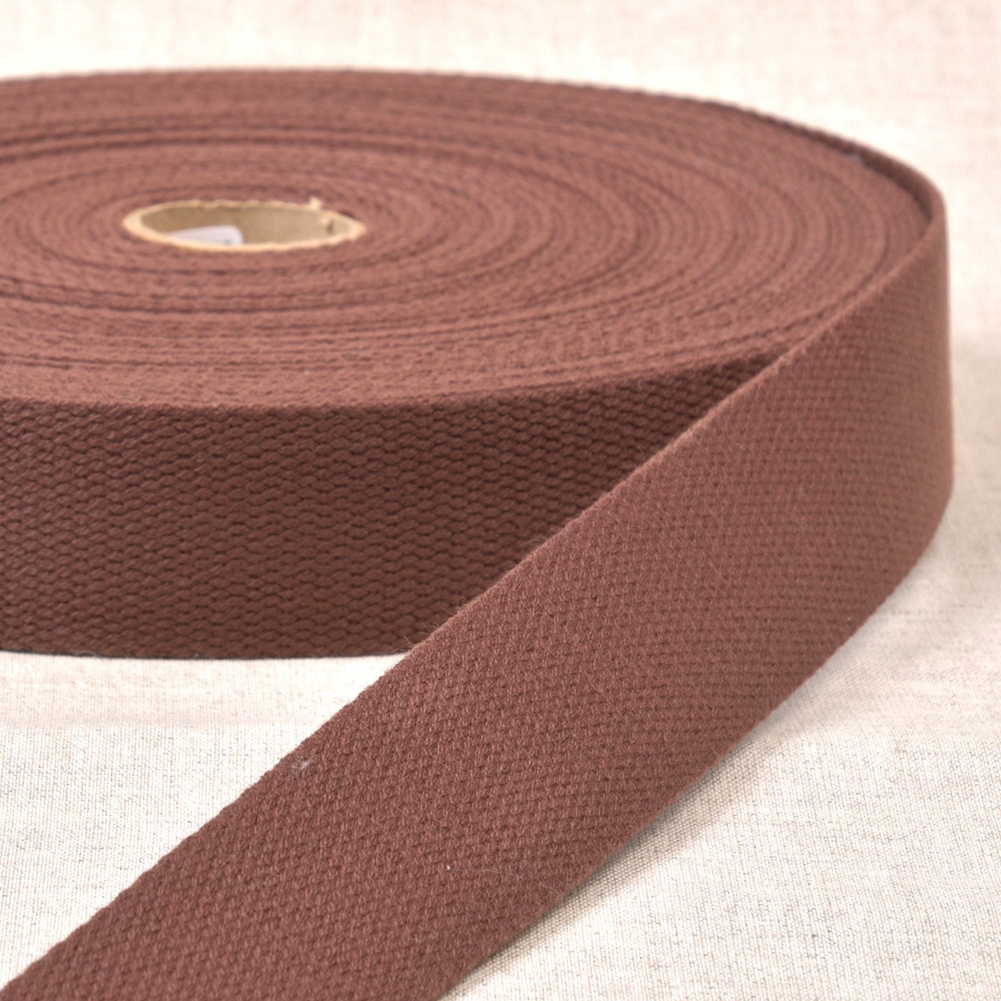 Sangle polyester aspect coton - Marron foncé