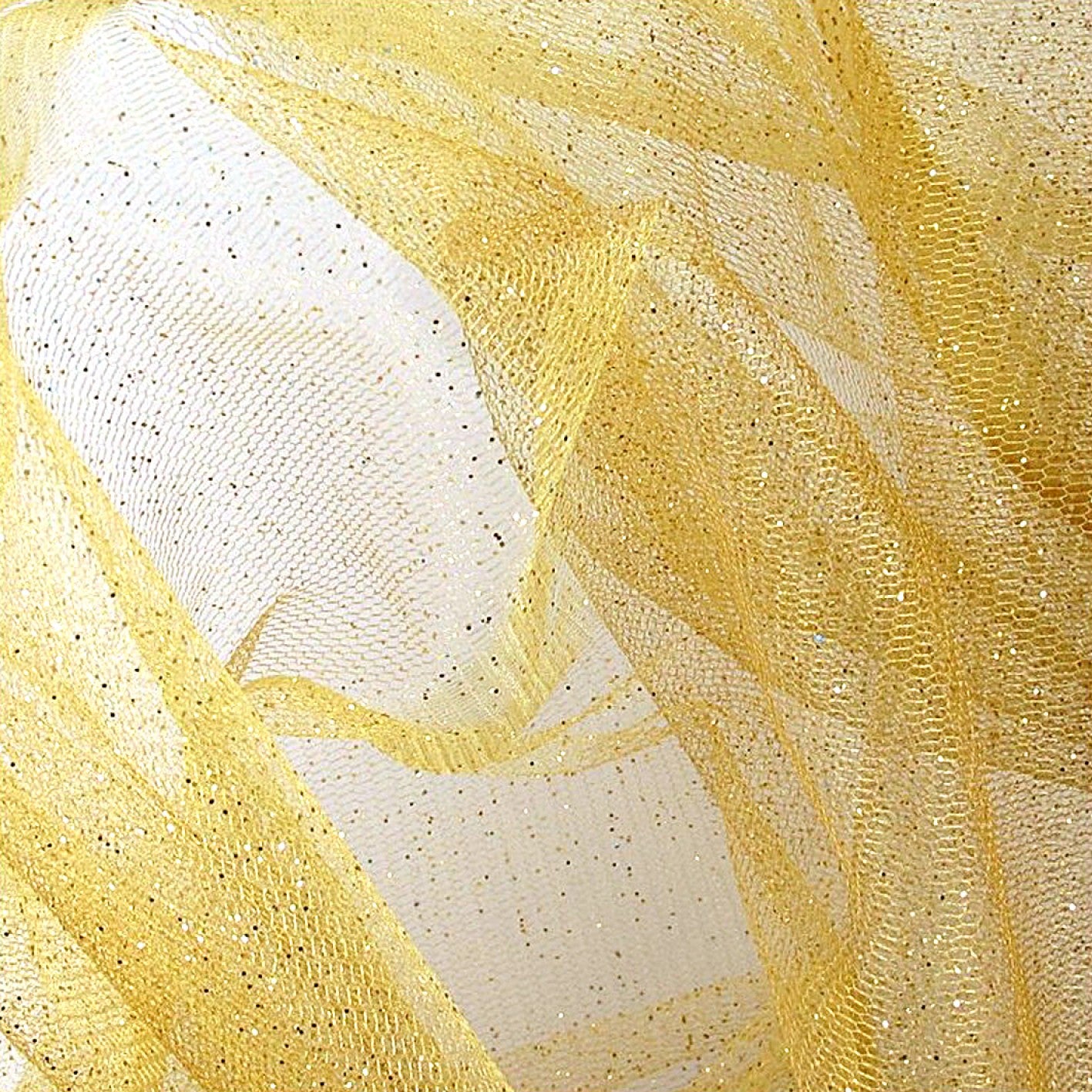 Tulle pailleté - Jaune or