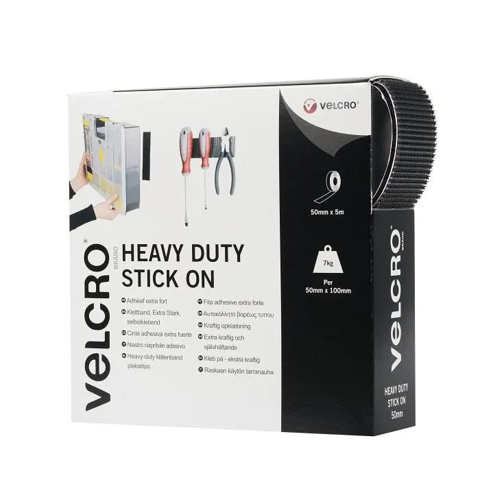 Velcro® Brand Autrippering Ribbon Adhesive Adhesive Fixing 50mm x 5m Black