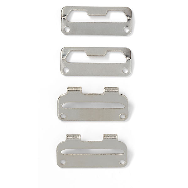 Agrafes et barrettes plates pour jupes 25 mm argent